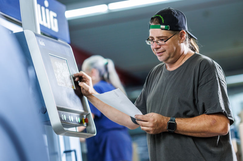 Mitarbeiter in der Produktion